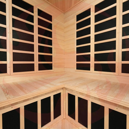 Blisspod, Vienna, Corner Spacious Far Infrared Sauna Canadian Hemlock Ultra Low EMF, 12 Heaters, 4-5 Persons zoppinh