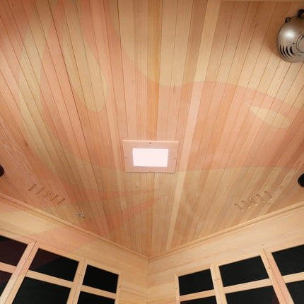 Blisspod, Vienna, Corner Spacious Far Infrared Sauna Canadian Hemlock Ultra Low EMF, 12 Heaters, 4-5 Persons zoppinh