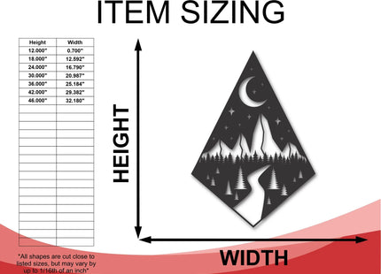 Metal Teardrop Diamond Mountain Forest Path Wall Art - Phoenix Fire Art Store