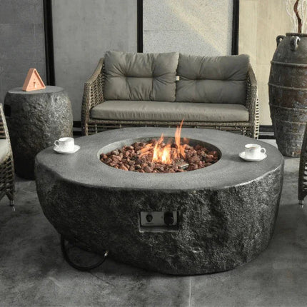 Elementi Boulder Fire Pit OFG110 - Outdoor Propane Fire Table That's Hotter Than A Jalapeño In Your Armpit
