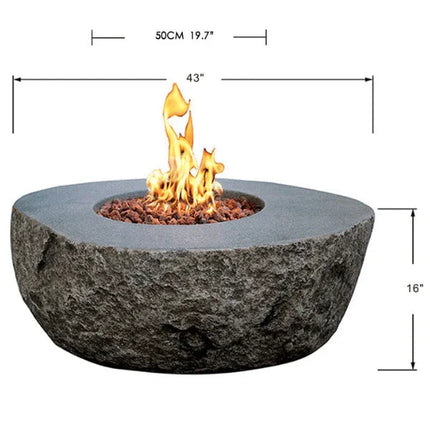 Elementi Boulder Fire Pit OFG110 - Outdoor Propane Fire Table That's Hotter Than A Jalapeño In Your Armpit