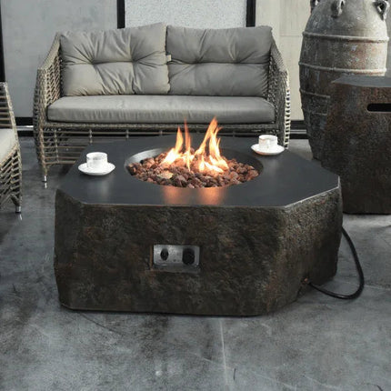 Elementi Columbia Fire Pit OFG105 - Outdoor Propane Fire Table That's Hotter Than Fresh Wasabi On A Sunburn