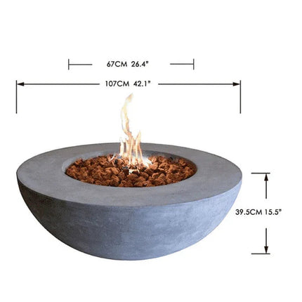 Elementi Lunar Fire Bowl - Outdoor Propane Fire Pit Table