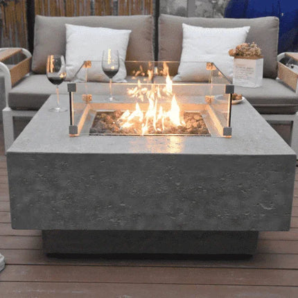 Elementi Manhattan Fire Pit OFG103 - Luxury Outdoor Fireplace Table