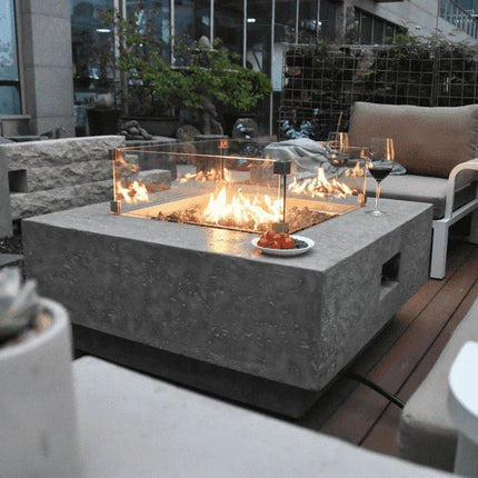 Elementi Manhattan Fire Pit OFG103 - Luxury Outdoor Fireplace Table