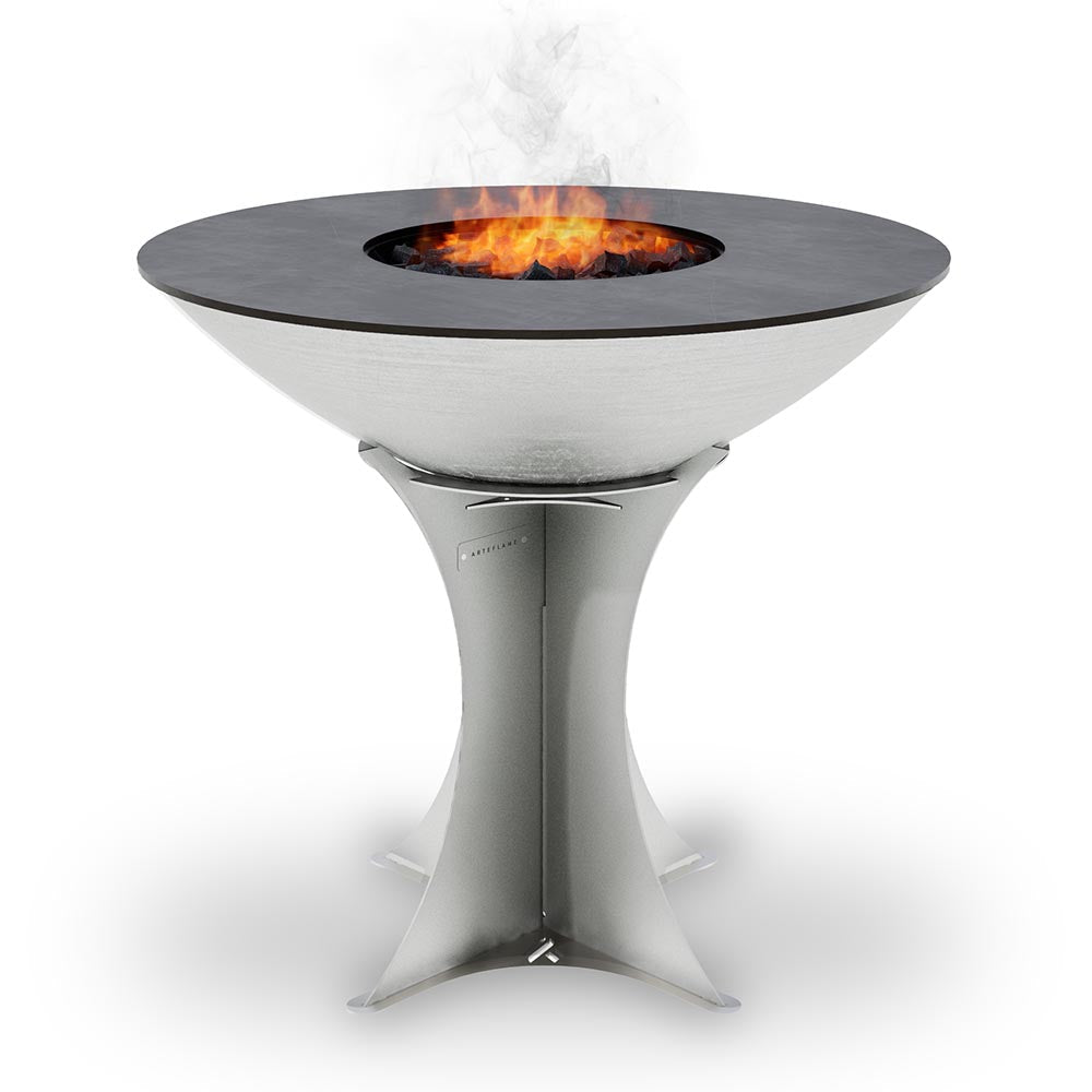 Arteflame 40″ Platinum Series — Stainless Fire Bowl Flat-Top Grill with Euro Base (Stainless or Powder-Coated: Black/Red/Yellow) - Phoenix Fire Art Store