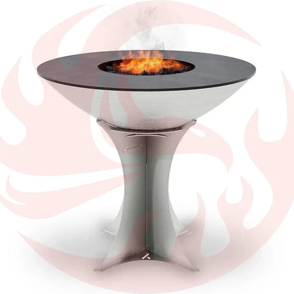 Arteflame 40″ Platinum Series — Stainless Fire Bowl Flat-Top Grill with Euro Base (Stainless or Powder-Coated: Black/Red/Yellow) - Phoenix Fire Art Store