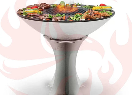 Arteflame 40″ Platinum Series — Stainless Fire Bowl Flat-Top Grill with Euro Base (Stainless or Powder-Coated: Black/Red/Yellow) - Phoenix Fire Art Store