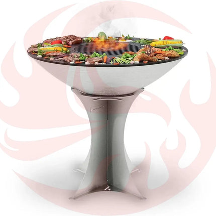 Arteflame 40″ Platinum Series — Stainless Fire Bowl Flat-Top Grill with Euro Base (Stainless or Powder-Coated: Black/Red/Yellow) - Phoenix Fire Art Store
