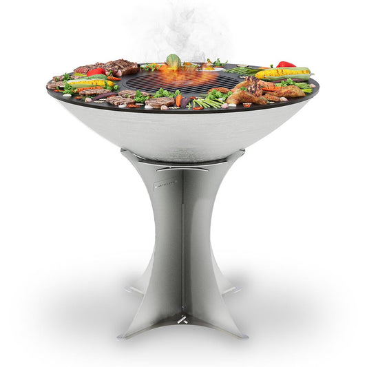 Arteflame 40″ Platinum Series — Stainless Fire Bowl Flat-Top Grill with Euro Base (Stainless or Powder-Coated: Black/Red/Yellow) - Phoenix Fire Art Store