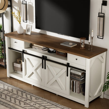 Pamapic 3-Sided Electric Fireplace TV Stand