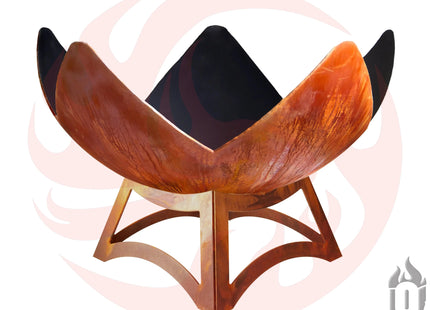 "Fire Flower" Fire Bowl with Hollow Base (Made In USA) - Phoenix Fire Art Store