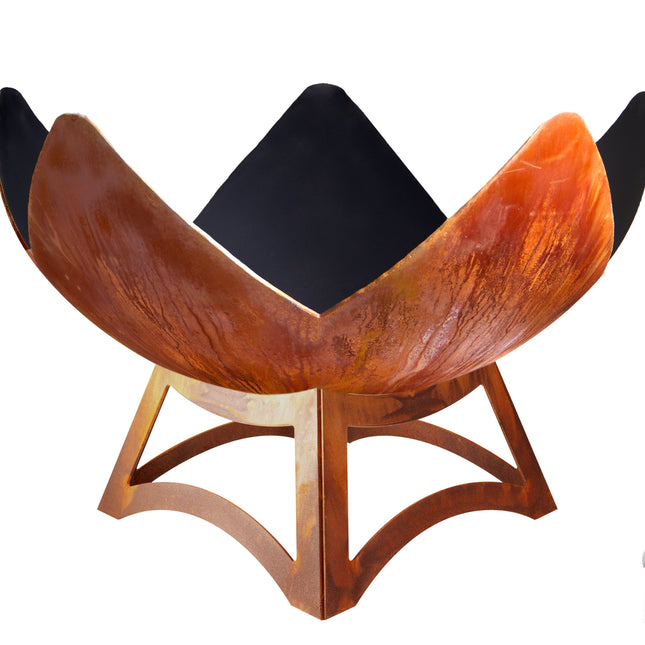 "Fire Flower" Fire Bowl with Hollow Base (Made In USA) - Phoenix Fire Art Store