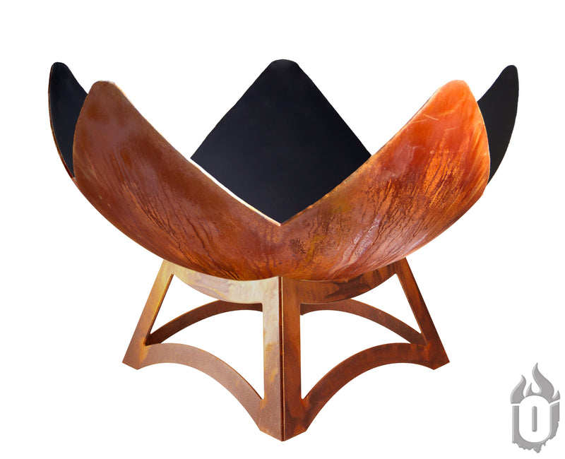 "Fire Flower" Fire Bowl with Hollow Base (Made In USA) - Phoenix Fire Art Store