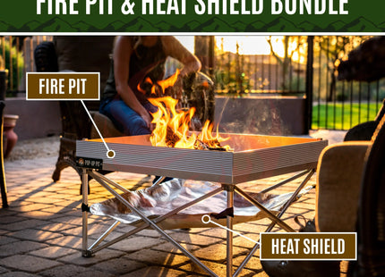 Fireside Outdoor Pop-Up Fire Pit & Heat Shield Bundle - Phoenix Fire Art Store