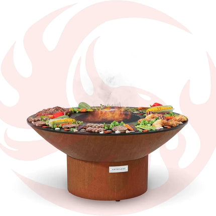 Arteflame Classic 40″ — Fire Pit with Cooktop (CORTEN Bowl; Short Round / Short Euro / Built-In No Base) - Phoenix Fire Art Store