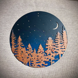 Layered Pine Forest Under the Stars - Wall Art
