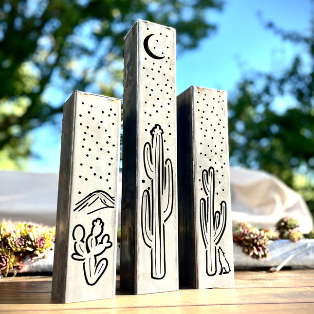 Desert Night Luminary Pillars w/ Solar Cap