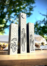 Desert Night Luminary Pillars w/ Solar Cap