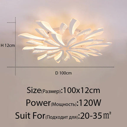 DecorBites™ LED Ceiling Chandelier Lights for Living Room Bedroom Dining Study White Black Decorbites