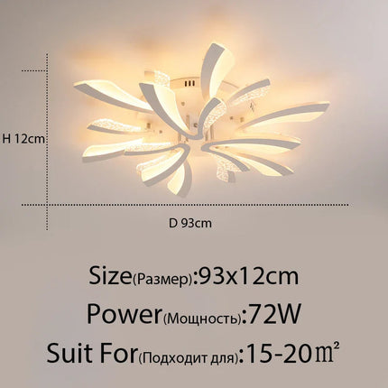 DecorBites™ LED Ceiling Chandelier Lights for Living Room Bedroom Dining Study White Black Decorbites