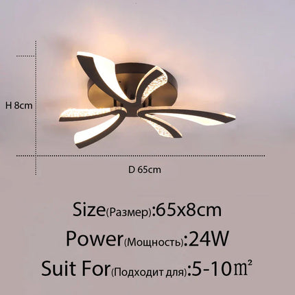 DecorBites™ LED Ceiling Chandelier Lights for Living Room Bedroom Dining Study White Black Decorbites