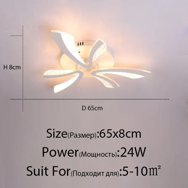 DecorBites™ LED Ceiling Chandelier Lights for Living Room Bedroom Dining Study White Black Decorbites
