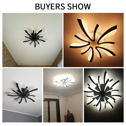 DecorBites™ LED Ceiling Chandelier Lights for Living Room Bedroom Dining Study White Black Decorbites