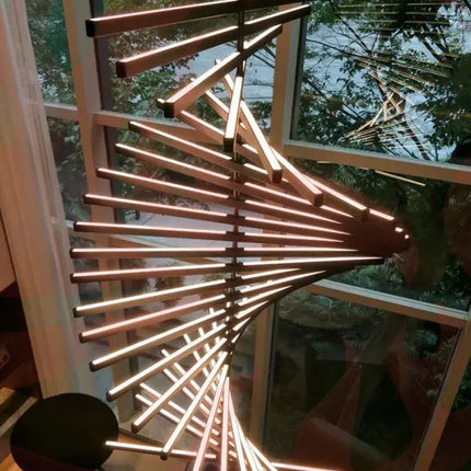 DecorBites™ Linear Fishbone Chandelier: Nordic Minimalist Dining Room Office Living Room Lighting Decorbites