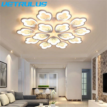 DecorBites™ Lotus Design LED Acrylic Chandelier Ceiling Lamp for Modern Living, Dining, and Study Rooms Decorbites