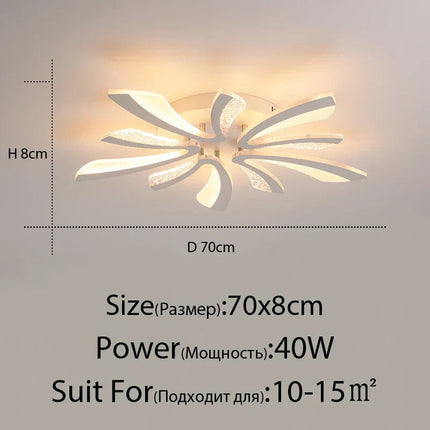 DecorBites™ LED Ceiling Chandelier Lights for Living Room Bedroom Dining Study White Black Decorbites