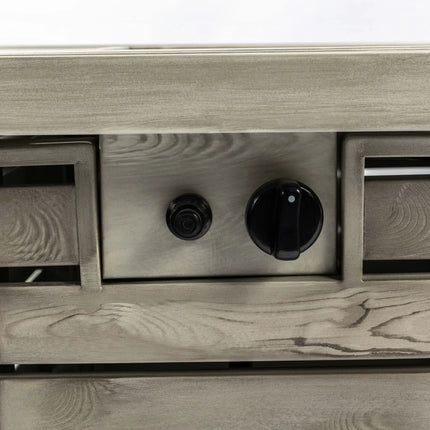 Outdoor Metal Fire Pit Table - Propane Gas Patio Heater with Wood Grain