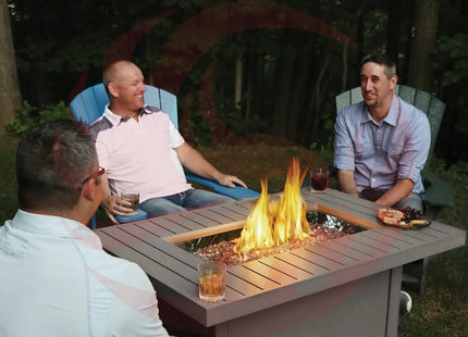 Patioflame Table - Patio Elegance Hamptons Rectangle Fire Table - Phoenix Fire Art Store