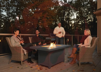 Patioflame Table - Patio Elegance Hamptons Rectangle Fire Table - Phoenix Fire Art Store