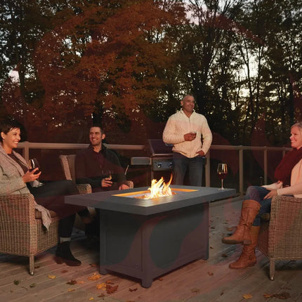 Patioflame Table - Patio Elegance Hamptons Rectangle Fire Table - Phoenix Fire Art Store