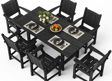 Pamapic HDPE Outdoor Dining Table and Chairs with Umbrella Hole Pamapic