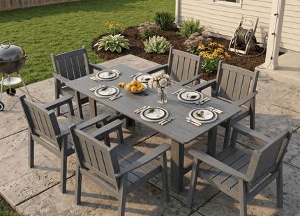 Pamapic HDPE Outdoor Dining Table and Chairs with Umbrella Hole Pamapic