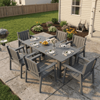 Gray / 7-Pieces (1 Table + 6 Chairs)
