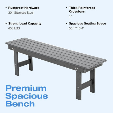 Pamapic HDPE Outdoor Dining Table and Chairs with Umbrella Hole Pamapic