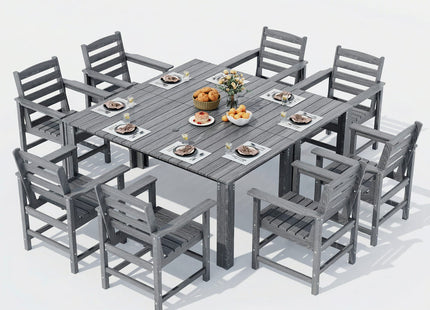 Pamapic HDPE Outdoor Dining Table and Chairs with Umbrella Hole Pamapic