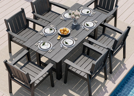 Pamapic HDPE Outdoor Dining Table and Chairs with Umbrella Hole Pamapic