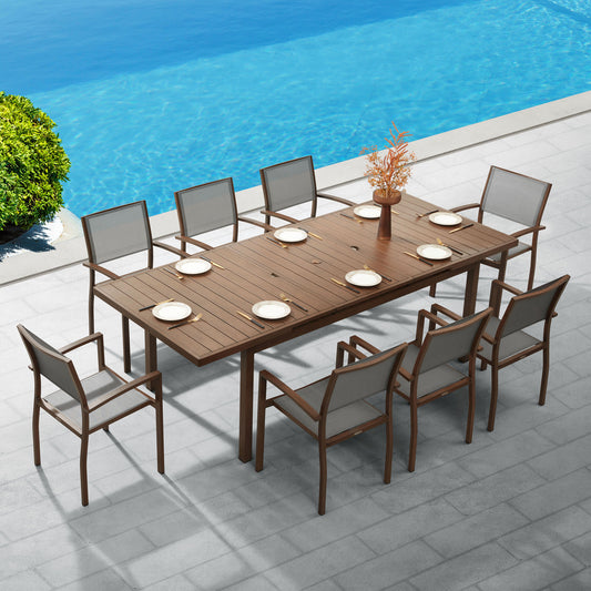 HIGOLD Carlo 9 Piece Extendable Outdoor Patio 8 Person Dining Set - Phoenix Fire Art Store