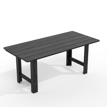 Pamapic HDPE Outdoor Dining Table and Chairs with Umbrella Hole Pamapic