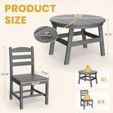 Pamapic HDPE Outdoor Dining Set (5 Pieces)