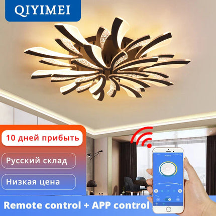 DecorBites™ LED Ceiling Chandelier Lights for Living Room Bedroom Dining Study White Black Decorbites