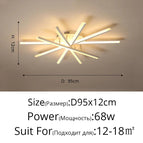 5 heads 95cm 68W / Dimming with remote / Gold