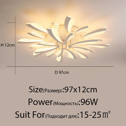 DecorBites™ LED Ceiling Chandelier Lights for Living Room Bedroom Dining Study White Black Decorbites