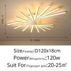 9 heads 120cm 120W / Warm white / Gold