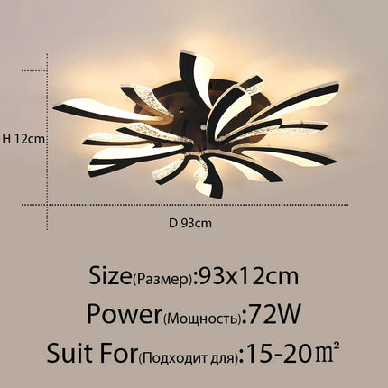 DecorBites™ LED Ceiling Chandelier Lights for Living Room Bedroom Dining Study White Black Decorbites