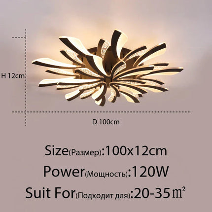 DecorBites™ LED Ceiling Chandelier Lights for Living Room Bedroom Dining Study White Black Decorbites